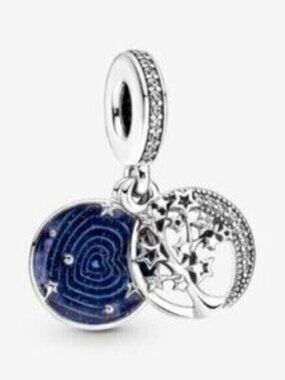 Pandora Double Dangle Tree & Galaxy Moon Charm